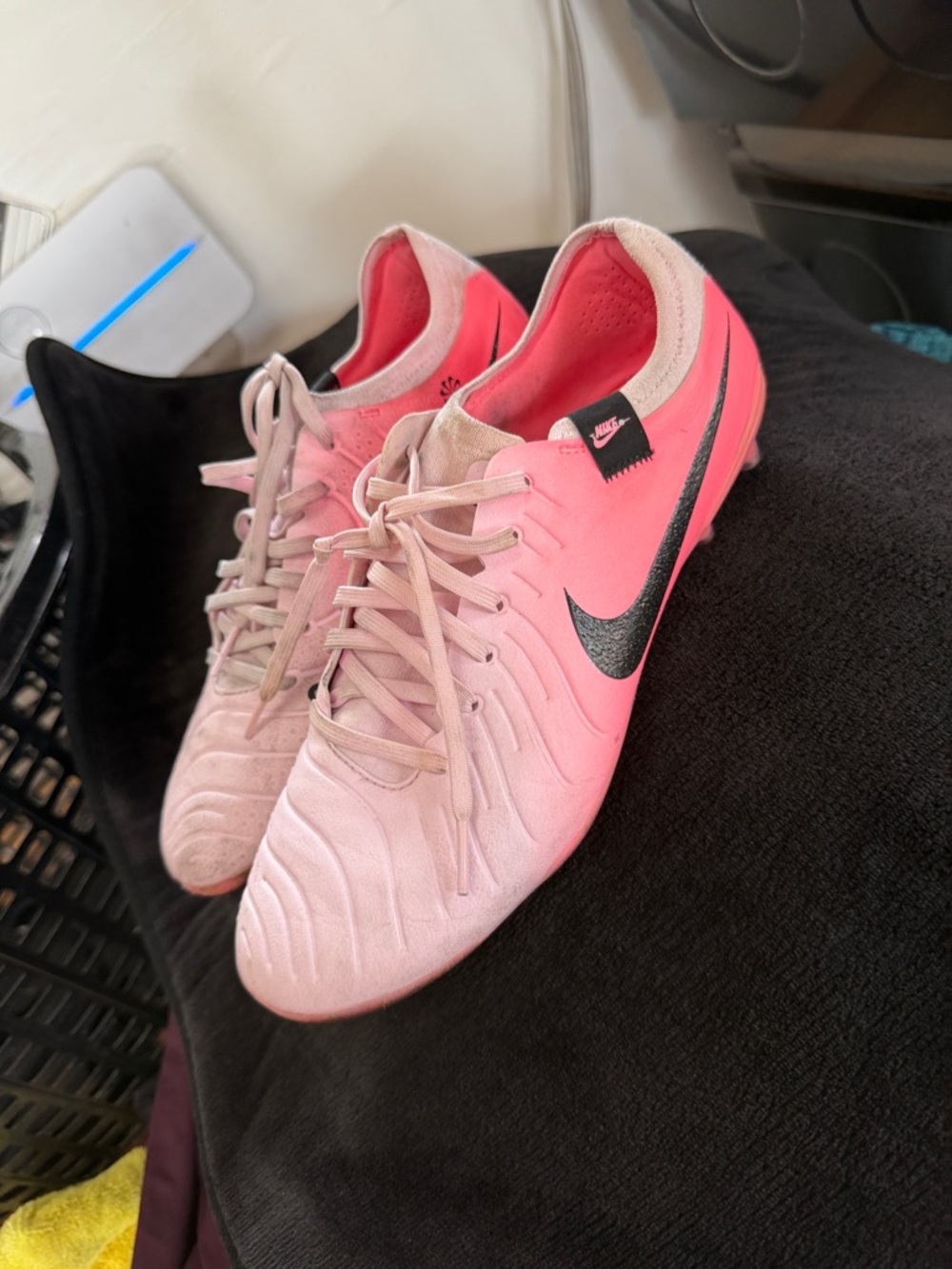 Nike Women's Pink Soccer/Training Cleats with Black Swoosh